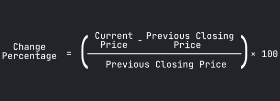 Stock Change Formula